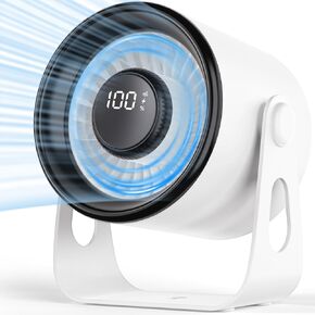 Quiet Small Desk Fan: 4000mAh Battery Operated, 100 Speeds Travel Camping Personal AC Table Fan, Digital Display Portable USB Fan for Office, Bedroom, Kitchen, Home, Outdoor, Black