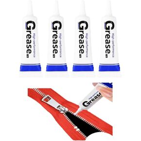 4 Pack Zipper and Snap Lubricant Greases for Zippers and Snap Waterproof Long Lasting Universal Zipper Grease for Clothes, Wetsuit, Dive Suit, Hunting Clothes Ice Fishing Tents Blinds