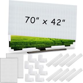 مجموعة رغوة الوسائد تشمل 2 PCS Foam Screen Screen TV Cover تناسب ما يصل إلى 70 'W × 42' 'H و 16 PCS حافة حافة الزاوية الرغوية المتحركة لوقاية شاشة شاشة التلفزيون تعبئة تحريك