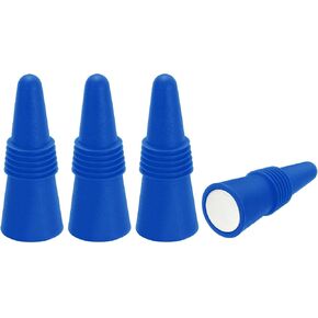 MECCANIXITY 4Pcs Wine Stoppers High Temp Silicone Plug T Shaped Wine Bottle Stopper Wine Outlet Cap Bottle Cover, Nordic Blue