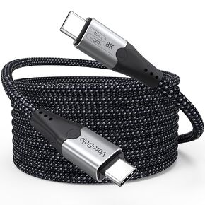 Thunderbolt 4 Cable 6FT, USB 4 Cable [40Gbps Data Sync/8K Display/240W Fast Charging] Compatible with Thunderbolt4/3, Mac mini, MacBook, iPhone16/15, SSD, Dock Station, Monitor