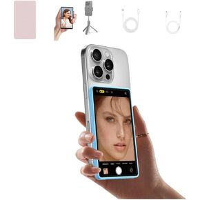 CP5 Lite Phone Vlog Selfie Monitor Screen 1080P 5" Full HD Rear Camera Monitor 2.4G 5G Video Transmission 50M for Streaming,TikTok,Compatible with iPhone, Magnetic Silicone Case (Gray case)