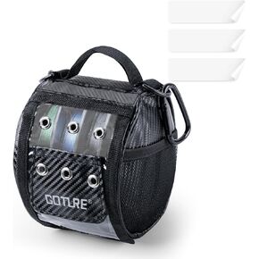 Goture 3/6 Outlet Holes Fishing Line Storage Bag, 2 Sizes Clear View Window Fishing Line Case, Removable Divider Fishing Line Organizer, Water-Resistant Surface, Tangle-Free Leader Line Spool Bag