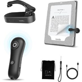 [#1 ملاءمة للحالة السميكة] صفحة التحكم عن بُعد تيرنر لـ Kindle Paperwhite Oasis Kobo ، وملحقات Kindle Clicker مع مقطع مناسبة للحالة ، وقراءة الروايات/القصص المصورة iPhone ipad Android Tablet Samsung -black