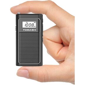 Tiny Portable FM Radio with USB Charging, Pocket Radio with Micro SD Playback and Built-in Rechargeable Lithium Battery – Compact and Lightweight