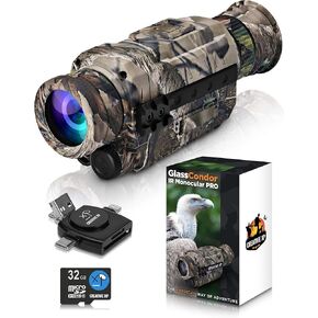 CREATIVE XP Digital Night Vision Monocular for 100% Darkness - Travel Infrared Monoculars, IR High-Tech Spy Gear for Hunting & Surveillance - Save Photos & Videos, Card Reader Included