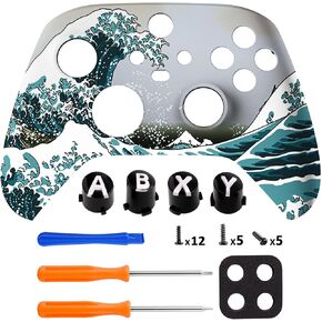 eXtremeRate The Great Wave Pattern Shell for Xbox Series X|S+Custom ABXY Replacement Buttons for Xbox Series X/S Controller