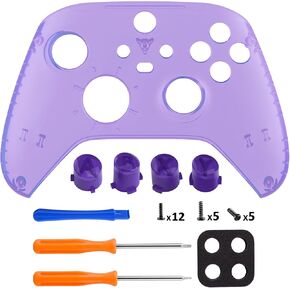 eXtremeRate Clear Atomic Purple Shell for Xbox Series X|S+Custom ABXY Replacement Buttons for Xbox Series X/S Controller