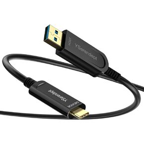 كبل الألياف البصرية USB C 50ft ، USB 3.2 Gen2 10GBPS النشط البصري المسافة الطويلة USB C إلى C كاميرات 4K ، VR/AR ، أجهزة العرض والأنظمة الطبية