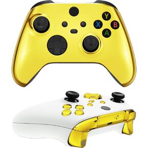 eXtremeRate Custom Shell for Xbox Series X|S+Replacement Buttons for Xbox Series X/S Controller - Chrome Gold