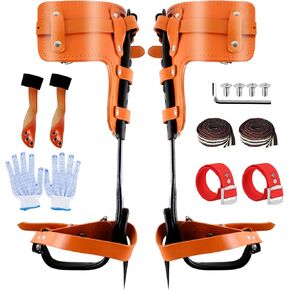 Tree Climbing Spikes Set, Leather Tree Climbing Gear, Tree Spikes for Climbing, Climbing Spikes for Tree Work, Hunting, Observation, Fruit Picking, Jungle Survival