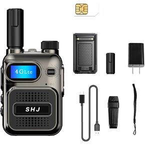 4G PoC Radios with 1 Additional Yearly Sim Cards- Ultimate Communication Solution for Businesses and Teams walkie-Talkie Durable and White Silver