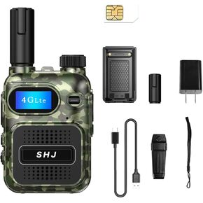 4G PoC Radios with 1 Additional Yearly Sim Cards- Ultimate Communication Solution for Businesses and Teams walkie-Talkie Durable and White Silver