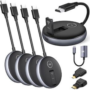 Wireless HDMI G9R Pro- One Transmitter and Two Receivers, Wirelessly Simultaneous Expansion of Multiple TVs- 165FT/50M 5.8G/2.4G @60Hz, Plug and Play Extender Kit- Streaming from Laptop/PC to Multi-TV