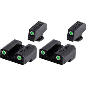 TruGlo Tritium Glow in The Dark Compact Pistol Optic with Transitioning Green and White Dot for Glock 42 and 43 Pistols, Green (2 Pack)