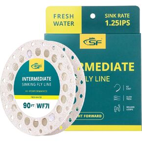 SF Intermediate Fly Fishing Line 90FT 1.25IPS WF5I WF6I WF7I WF8I Weight Forward Sink Fly Line for Fly Fishing Clear