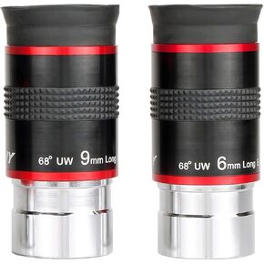 SVBONY 9mm 68 Degree Ultra Wide Angle Eyepieces, Bundle with Eyepiece 6mm