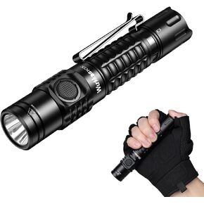 Wurkkos FC12C Tactical Flashlight 1600 High Lumens, USB-C Rechargeable LED Flashlights, 332M Long Throw Flash Light, IP68 Waterproof, Dual Switches and Constant Current Circuit for Searching, Hunting
