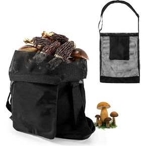 Mushroom Foraging Bag, Green Adjustable Collapsible Breathable Mesh Harvesting Pouch,Seashell Mushrooms Hunting Bags Supplies Kit for Outdoors Camping or Bushcraft & Garden Lovers