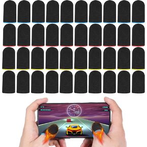 40 Pieces Gaming Thumb Sleeve, 4 Colors Mobile Phone Gaming Finger Sleeves Anti Sweat Extremely Thin Smooth Breathable Thumb Covers for All Touch Screen Devices(Yellow Red Blue Black)
