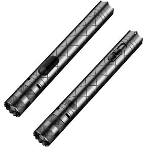 poyoelf Upgrade 6 in1 LED Zoomable Flashlight with Arc Lighter Hidden Camera Detectors and Door Alarm Warning,Rechargeable Tactical Flashlight for Travel,Camping,Emergency,Gifts for Men&Women (Red1)