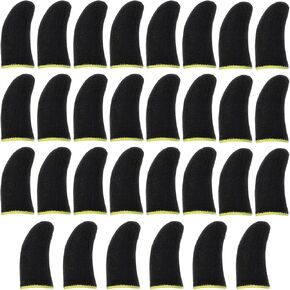 30 PCS Mobile Gaming Finger Sleeves, Thumb Sleeves Mobile Gaming, Carbon Fingers Sleeve Anti Sweat Gamer Finger Covers for All Touchscreen