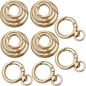 Silver Keyring Round Carabiner Keychain Clip O Rings for Purse Charm Clip Universal Buckle Suitable for Chain Extender, Doll Hooks and DIY Handicrafts as Valentine Gift(Silver)