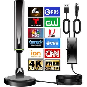 Digital Antenna for Smart TV Indoor,TV Antenna for Local Channels with Strong Magnetic Base,Antenna for Smart TVs for Long Range Reception Supports 4K 1080P,Easy Setup Without Cable