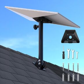 Starlink Gen 3 Mount, 180 Adjustable, Black, Stainless Steel Roof Mount