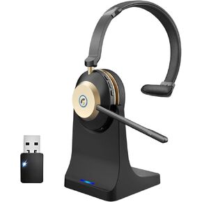 Wireless Headphone with Microphone & Noise Cancelling,V5.3 Headset for Work/Office/Computer/Phone/Zoom,Call Center Headset,Trucker Bluetooth Headset.