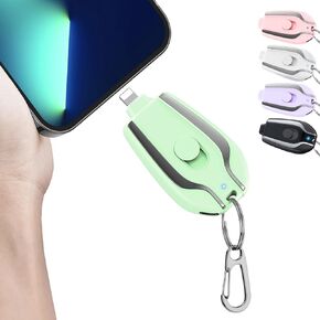 Keychain Portable Charger, 2200mAh Mini Power Emergency Pod,External Fast Charging Power Bank Battery Pack,Cell Phone Charger for 14,13,12,11,Plus,Pro,Max,XS,XR,X,8,7,6,6s,5,4,Black
