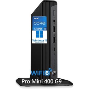 HP Pro Mini 400 G9 Business Mini Desktop Computer, Intel 6-Core i5-12500T (Beat i7-11700T), 16GB DDR4 RAM, 512GB PCIe SSD, WiFi 6, Bluetooth, 2 Type-C, HDMI, 2 DisplayPort, Windows 11 Pro, Vent-Hear