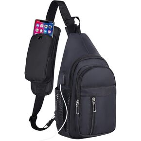 Waterproof Sling Backpack Crossbody Sling Bag for Women Men, Multipurpose Travel Hiking Adjustable Chest Bag Casual Daypack