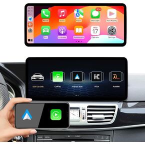 Ultra Narrow 12.3 Inch Carplay for Mercedes Benz E Class 2013-2014 W212 E200 S212 Car Mulitmedia Stereo Android Auto Radio Touch Screen 4 Door Car(Linux 4.5 System)