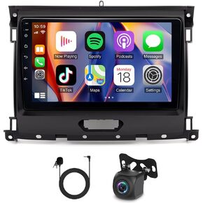 PHEZEN Android 14 Car Radio Stereo Fit for Ford Ranger 2016-2019, 9" IPS Touch Screen GPS Navigation for Car Head Unit Built-in DSP Wireless/Wired Carplay Android Auto with Free Rear Camera - 4+64G