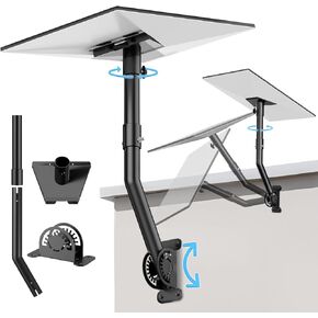 مجموعة Starlink Gen 3 Mounting Kit - جدار/سقف قابل للتعديل للطبق القياسي V3 يشمل محول الأنابيب الطويلة وقوس الصلب الكربوني الثقيل المتوافق مع ملحقات Gen3 Starlink
