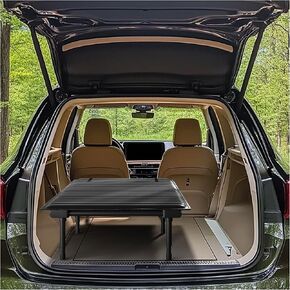 Folding Car Bed with Adjustable Leg and Flexible Length, Camping Bed for Universal SUV Truck MVP Traveling,Non Inflatable Air Mattress 600D Oxford 400lbs Max Black (High Legs)