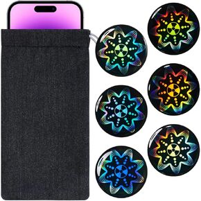 Zonon 7 PCS EMF Blocker للهاتف الخلوي EMF Shield Sleeve Protection Pouch Pouch Pouch Pouch Shield Scheield Switch Case Black