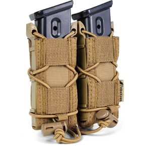Molle Tactical Pouch Pistol Magazine Holster Universal 9mm Mag Pouch Single Double Stack Mag Pouch for 9mm/.40 Calibers 45acp Glock S&W M&P, Sig 226/229,Springfield 1911,Sig Sauger,P365,P365X