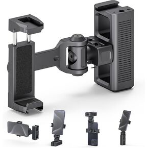 Phone Clip Rig Stabilizer for Smartphone, Lightweight Handheld Vlogging Rig with 360° Rotation, Grip & Cold Shoe Mounts | Compatible with Most Smartphones (for Arri-Standard)