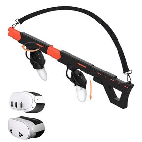 AIJUNCT UPGRADED Gunstock for Meta Quest 3, Quest 3S, Rifle-Like or Dual-Pistol Handle VR Gun Stock Quest3 VR Games Accessories Connect to Touch Controller, Real Game Feeling (Black)
