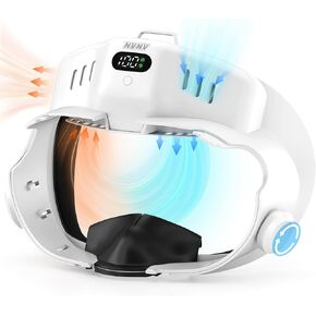NVNV VR Cooling Fan,Only Compatible with Oculus/Meta Quest 3,VR Accessory with Face Pad,Facial Interface＆Anti Fog Fan, 3-Gear Independent Dual Turbo Cooling Fan with Dedicated Air Channels