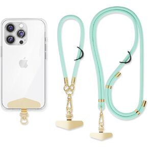 2-Pack Cell Phone Lanyard, Adjustable Crossbody Strap & Wrist Strap, 2 Metal Tabs, Anti Phone Theft Strap