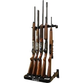 Rush Creek Creations - Gun Rack Wall Mount Holds 5 Firearms – Steel Gun Storage for Rifles & Shotguns, Smart Stock Technology, Heavy-Duty Wall Gun Holder, Secure Display Rack for Home & Cabin