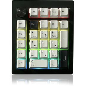 GMK26 Mechanical Numpad,VIA/QMK Programmable Hot Swappable Gasket Wired BT5.0/2.4G Wireless Number Pad with Knob PBT Keycaps 26 Keys Macro RGB Gaming Numeric Keypad for Laptop TKL Keyboard (Black) in Kuwait