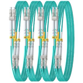 3.28ft/1m OM3 Multimode LC to LC Fiber Patch Cable, MM Fiber Optic Patch Cable Duplex 10G/40G/100G LSZH (4pack), 𝙍𝙖𝙢𝙗𝙤𝘾𝙖𝙗𝙡𝙚𝙨