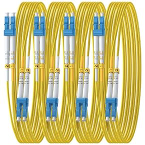 6.56ft/2m Single Mode Fiber LC to LC Patch Cables, SM Singlemode Fiber Optic Cable 10G SMF LSZH Duplex 9/125μm OD 2.0mm (4pack), 𝙍𝙖𝙢𝙗𝙤𝘾𝙖𝙗𝙡𝙚𝙨