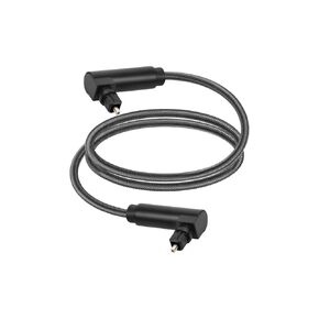 Double 90 Degree Toslink Optical Audio Cable,360 Degree Swivel Digital Optical Audio Male to Male Cable for Home Soundbar,Theater,Sound Bar,TV(3M/9FT)