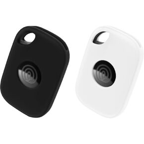 for Tile Pro 2024 Tracker Case Cover, 4 Pack Protective Silicone Holder for Tile Pro 2024 with Key Ring for Keys, Luggage, Pets (Black & White & Blue & Pink)