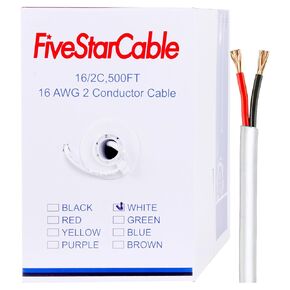 16/4 500 Ft. 4 Conductors Audio Speaker Lightning Installation High-Power Home Wiring Cable Wire (Black, 16-4 500ft)